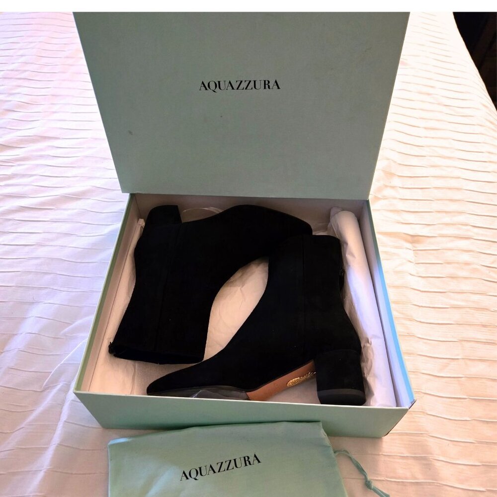 Aquazzura Ankle Boot in Black Suede